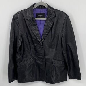 Colebrook Black Leather Jacket Women’s Size Petite Large Vintage